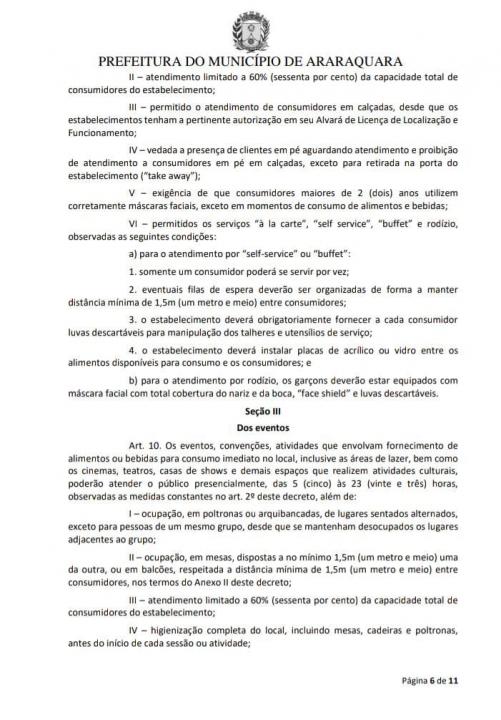 Foto 6 de 11 — Veja o novo decreto que flexibiliza o comércio em Araraquara